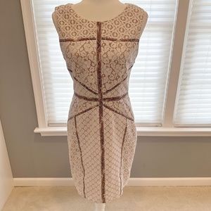 BCBG Maxazria Andreea White Cotton Blend Sleeveless Lace Dress (Size 6)